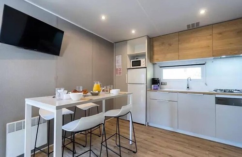 Pianotolli-Caldarello House | Camping le Damier * - Mobil home Key West 33.20m2 - 2 bedrooms - 2 bathrooms + TV + Spa 4 people