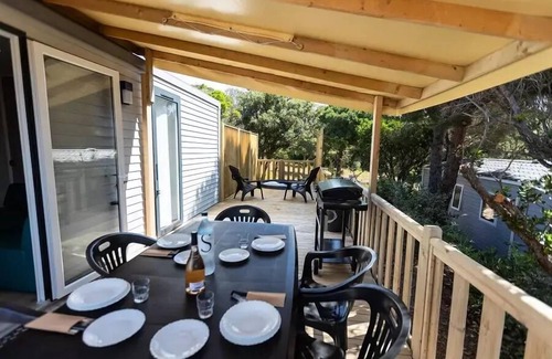 Pianotolli-Caldarello House | Camping le Damier * - Mobil home Key West 33.20m2 - 2 bedrooms - 2 bathrooms + TV + Spa 4 people