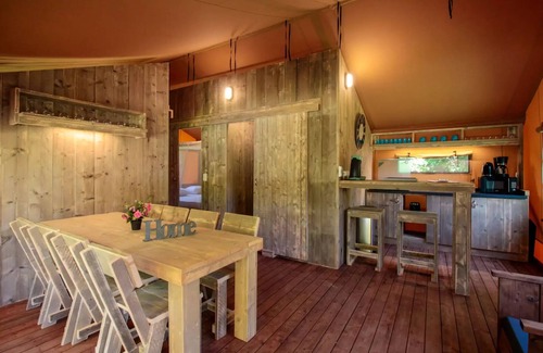 Souillac House | Family-Friendly Campsite La Draille: Comfortable 4-Room Tent