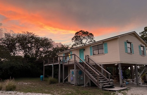 St. George Island House | Beachside Bay Home with Dock & Amazing Ocean Views