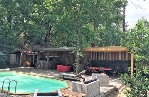 Lege-Cap-Ferret Ski Chalet | Cap Ferret Villa: Oceanfront Chalet with Pool & Garden BBQ