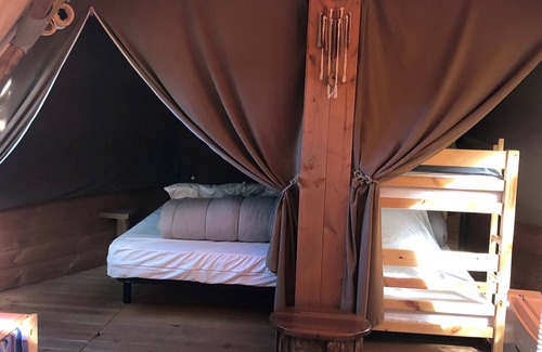 Gravieres RV Rental | Caravan 'Le Tipi La Châtaigneraie' with Private Terrace