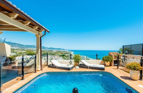 Punta Lara Villa | Experience Casa Alex Nerja: Poolside Bliss with Ocean Views