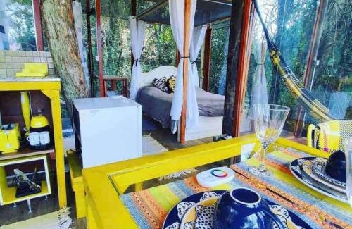 Itatiba Villa | Casa de Vidro na Mata, com Lago, cachoeira, caiaque, Stand up, escorregador no lago