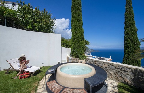 Praiano Ski Chalet | Casa Elena - Terraces with Ocean Views & Spa Amenities