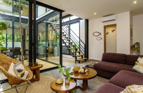 Ek Balam Village House | Relax at Casa Hela TH 7: Family-Friendly with Pool & Kitchen