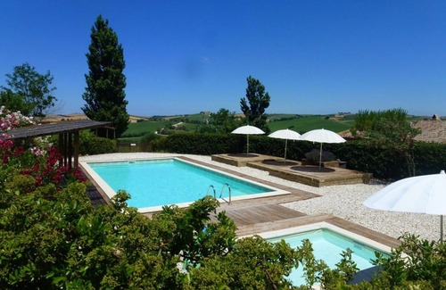 Montecarotto Apartment | Panoramic Views at Casa Montale with Pool & Family Amenities