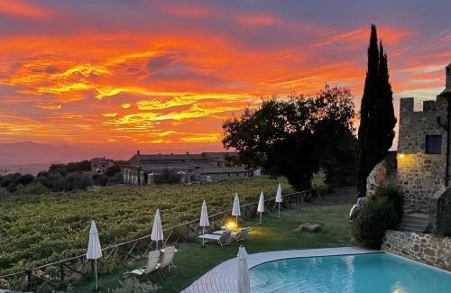 Sant'Angelo In Colle Apartment | Elegant Castel Brunello: Oceanfront Escape with Pool Access