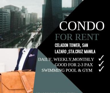 Santa Cruz Apartment | Celadon Tower Studio: Balcony, Pool & Hot Tub Near SM San Lazaro