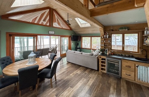Pine River Pond House | Unique Lakefront Retreat with Hot Tub & Beach Access