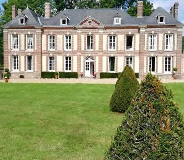 Cleuville Bed & Breakfast | Elegant Château de Cleuville with Oceanfront Pool Access