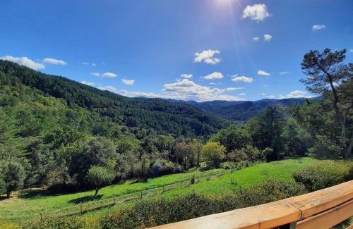 Genolhac House | Scenic Chalet for 14 with Heated Pool & Ocean View