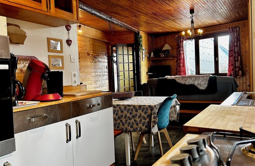 Huez-en-Oisans Ski Chalet | Chalet Martine: Mountain View with Garden Terrace & BBQ