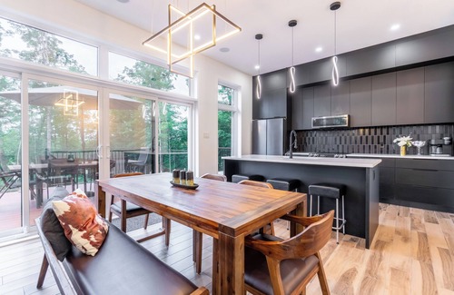 Brownsburg-Chatham Ski Chalet | Experience Chalet Le Valcourt: Spa, BBQ & Fire Pit Bliss