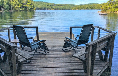 Meredith Cottage | Scenic Lakefront Chalet with Private Dock and Stunning Views