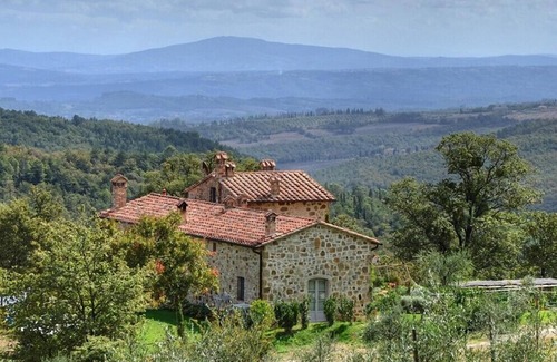 Montepulciano Villa | Historic Tower Retreat with Pool & Lake Views near Siena