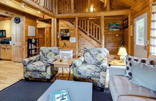 Boothbay Cabin | Charming, Lakefront Cabin with a Fireplace, Wood Stove, Kayaks, & Sandy Beach