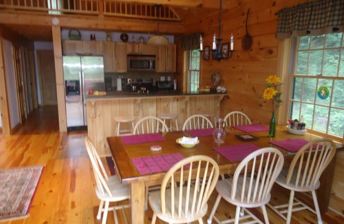 Campton House | Cozy Log Home Retreat with Pool and Hot Tub in White Mountains
