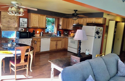 Omena Ski Chalet | Pet-Friendly Omena House: Close to Beach & Pool Access