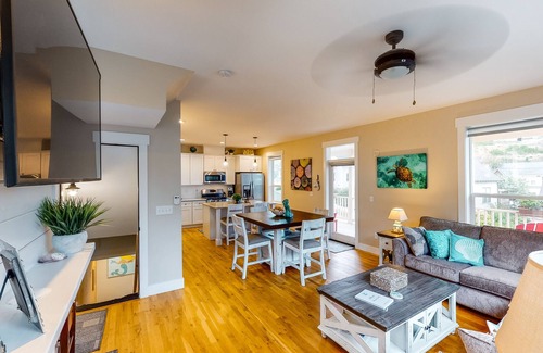 Olivia Beach House | Prime Three-Story Getaway Steps from the Beach with Pool