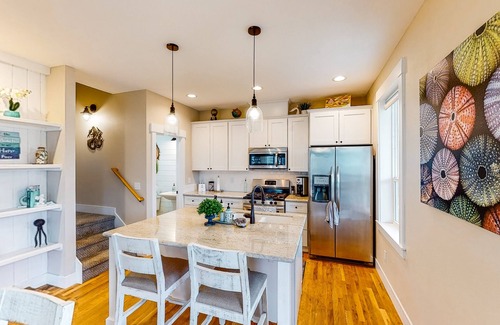 Olivia Beach House | Prime Three-Story Getaway Steps from the Beach with Pool
