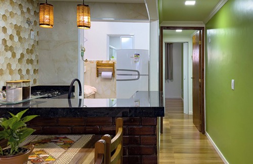 Sao Vicente de Paula Apartment | Charmosa farmhouse com toque verde,free wifi!