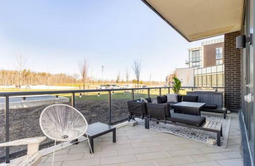 Innisfil Apartment | Stylish 2BR Retreat with Pool, Hot Tub & Patio at Friday Harbour