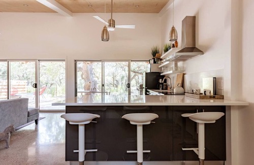 Dripping Springs House | Trendy Barndo with Heated Pool, Firepit & Scenic Trails