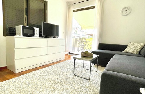 Agia Paraskevi Apartment | Stylish Central Studio with Kitchen in Athens' Northern Area
