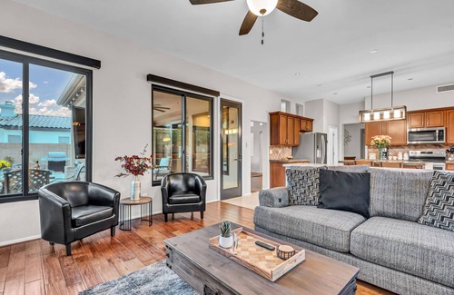 Chandler House | Stylish Chandler Resort with Heated Salt Pool & Firepit!