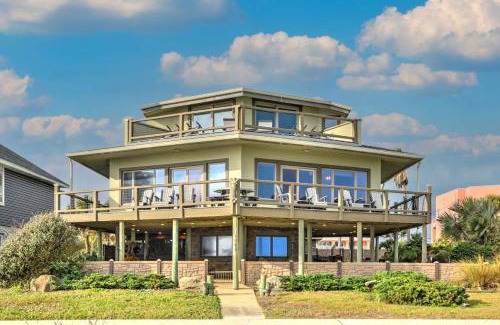 Flagler Beach House | Stylish Retreat: Ocean Views, Hot Tub & Game Room!