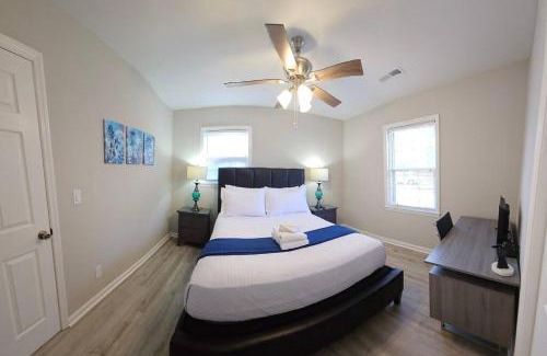 Goose Creek Villa | Stylish Retreat: 3BR Oasis with Private Deck & Child Friendly