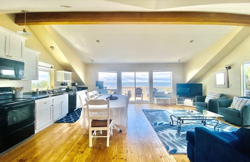 Lincoln Beach House | Experience Cloud Nine: Ocean View Home with Hot Tub & Fire Pit