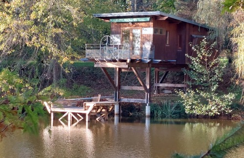 Villefavard Cabin | Idyllic Cabin Retreat with Private Pond Access and Pet Friendly
