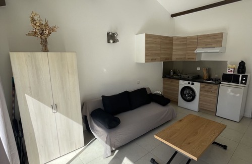 Biguglia Apartment | Cozy Studio Steps from the Beach with Pool Access