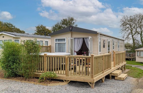 Narberth House | Modern Caravan Retreat with Pool, Spa & Family Amenities