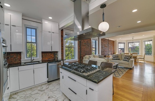 Cohoes Apartment | Modern Cohoes Retreat with Electric Fireplace & Spa Amenities