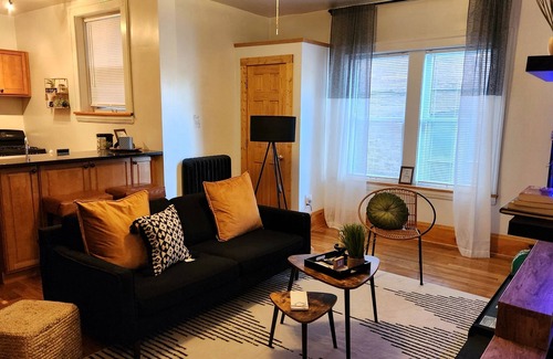 Cleveland Apartment | Modern Coventry Getaway: 1-Bedroom with Cozy Fireplace