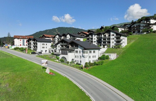 Falera Apartment | Cosy apartment for 4 people with pool, WIFI, TV, balcony, panoramic view and parking