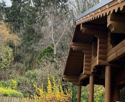 Aymestrey Apartment | Inviting Beech Log Cabin with Hot Tub and Family Amenities