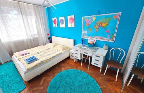 Presov House | Guest Rated 10/10 Cozy Blue Room in Prešov