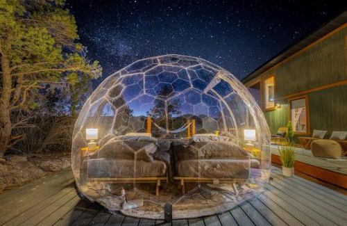 Glendale House | Cozy Cabin and Stargazing Dome Bedroom Deck BBQ Hammocks