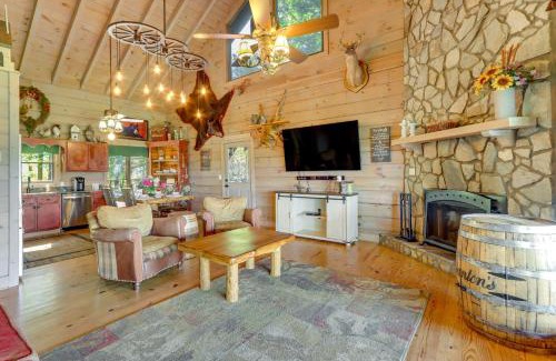 Hidden Lake House | Inviting Cherry Log Cabin with Hot Tub & Scenic Mountain Views