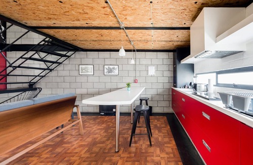 Alvaro Obregon Apartment | Trendy Industrial Loft with Kitchen and Accessible Features