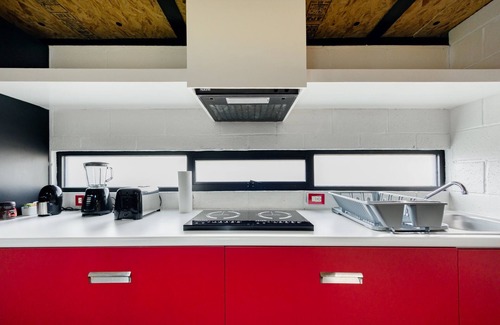 Alvaro Obregon Apartment | Trendy Industrial Loft with Kitchen and Accessible Features
