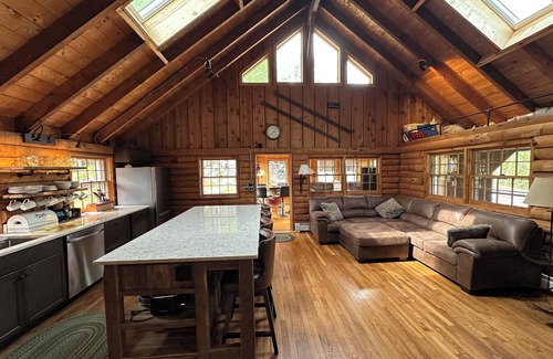 Becket Cabin | Cozy Modern 4 Bedroom Log Cabin on 45 Secluded Acres in the Berkshires