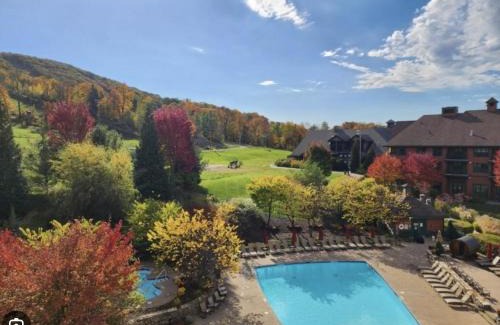 Vernon Hotel | Inviting Mountain View Condo with Pool and Hot Tub