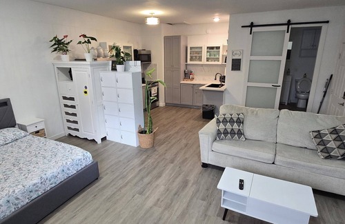 Battle Ground Apartment | Cozy peaceful spacious studio WiFi work station fitness items in Battle Ground