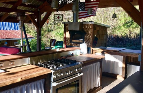 Lupton City Cabin | Creekside Cabin—Converted woodshop w/creek, fire pit & pavilion. Close to town