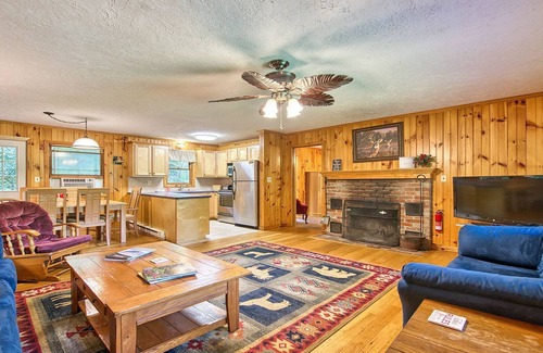 Maggie Valley Cabin | Creekside Retreat: Pet-Friendly with Indoor Pool & Spa Access